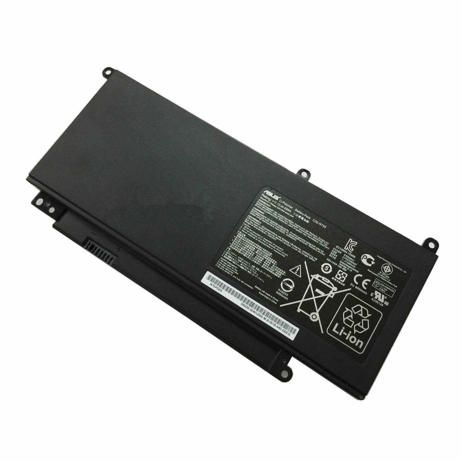 Asus C32-N750 11.1V 6260mAh, 69Wh Original Battery for Asus N750JV N750JK N750Y47JV-SL Series