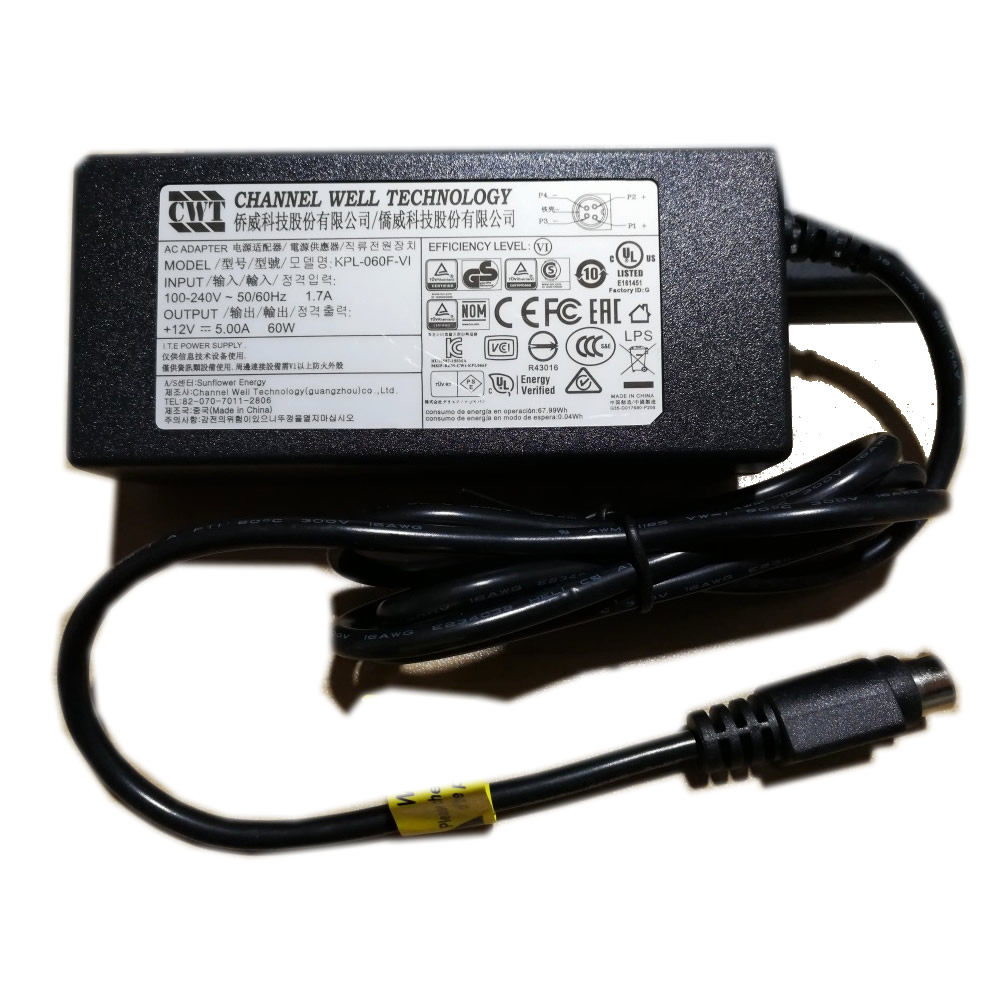 Replacement Channel Well Technology AC Adapter Model PAA060F 12V 5A