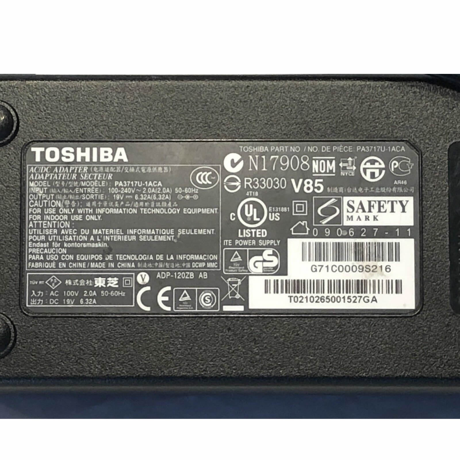 Toshiba 19V 6.32A 120W ADP-120ZB AB,PA-1121-04 Original Ac Adapter for  Toshiba Satellite A Satellite L Series