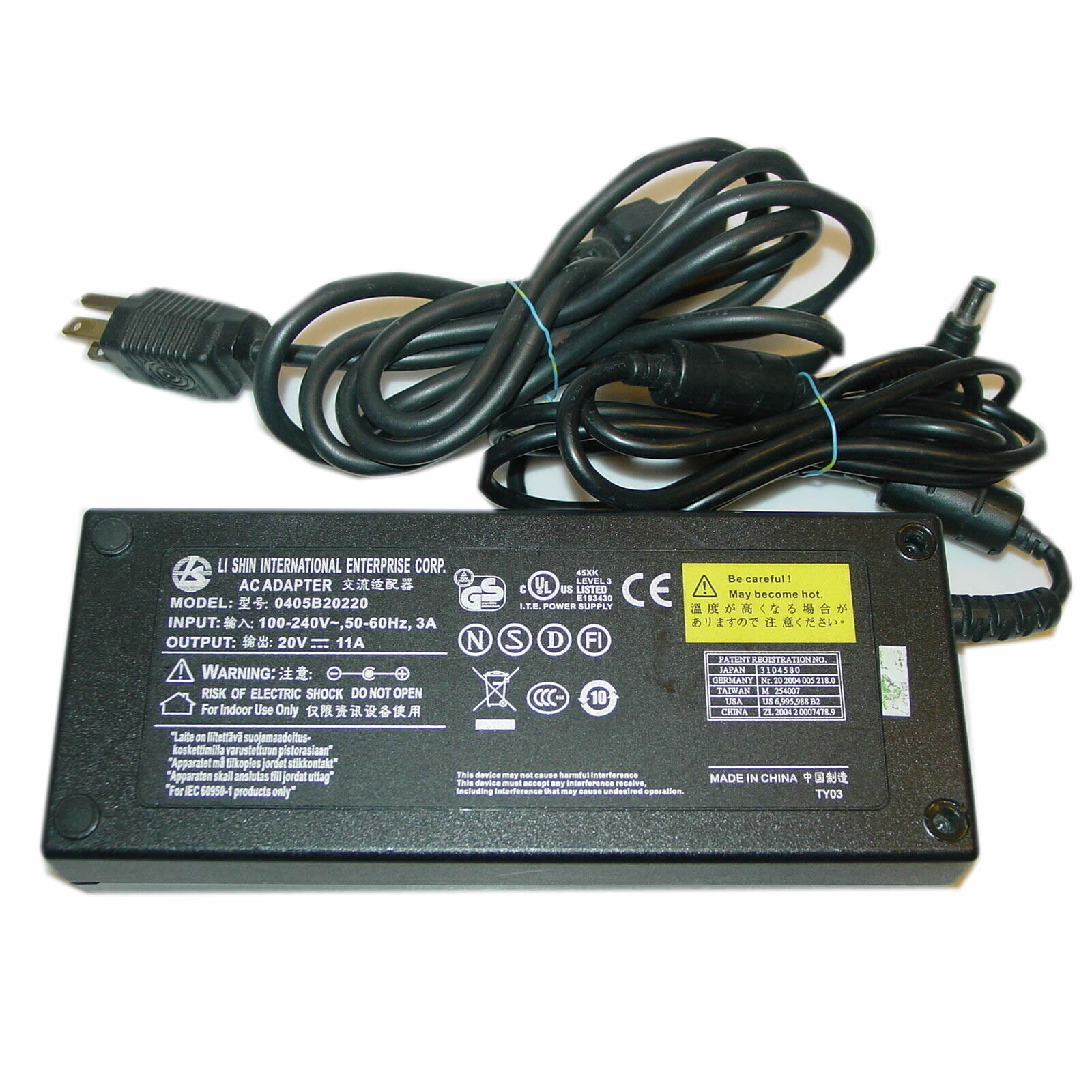Li Shi NB9280,0405B20220,PA-1221-03 20V 11A 220W Original Ac Adapter for Alienware AREA-51 M7700
