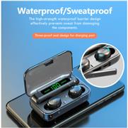 TWS Bluetooth 5.0 Earphones F9-8 2200mAh Waterproof Earbuds Headset With Microphone